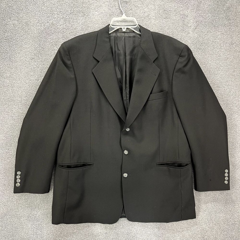 Gianfranco Ruffini Blazer Mens 44 R Black wool Coat Suit Jacket‎ 3 Button